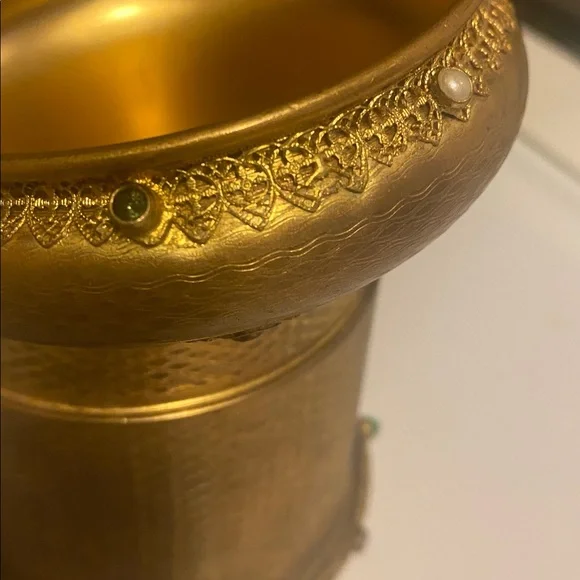 Austrian Powder/Jewelry/Trinket Box W/Bronze Jeweled Lid by Josef Hoffmann 1905
